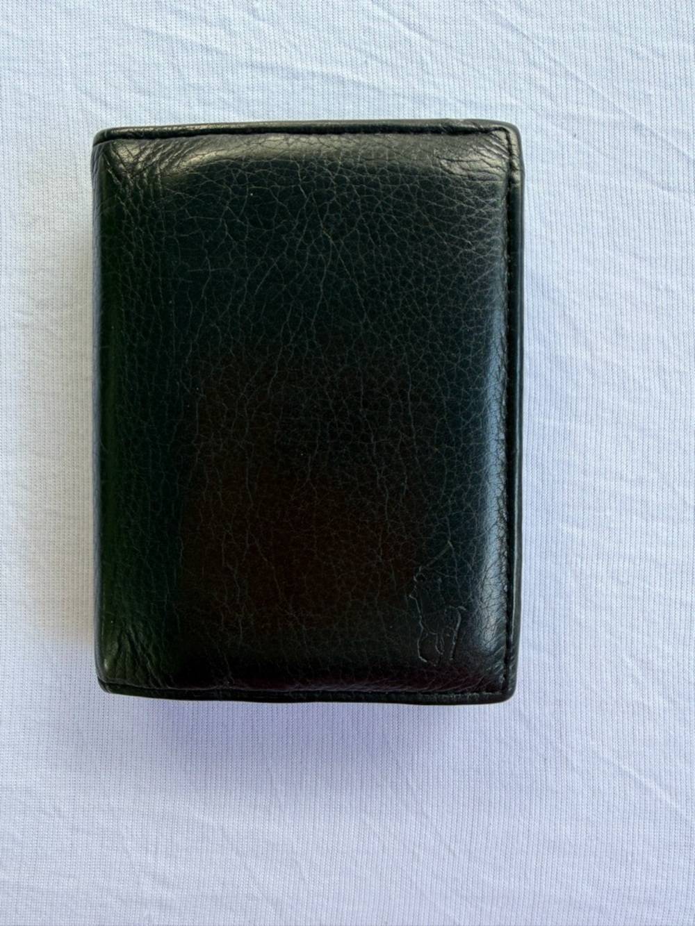 Black Leather Polo Bi-Fold Wallet - Men